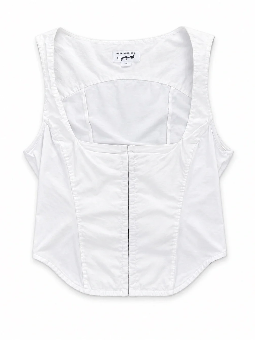 Good American White Structured Corset Tank Top